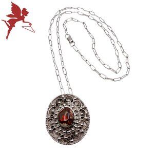 VINTAGE JCM Sterling SIlver and Jasper Necklace